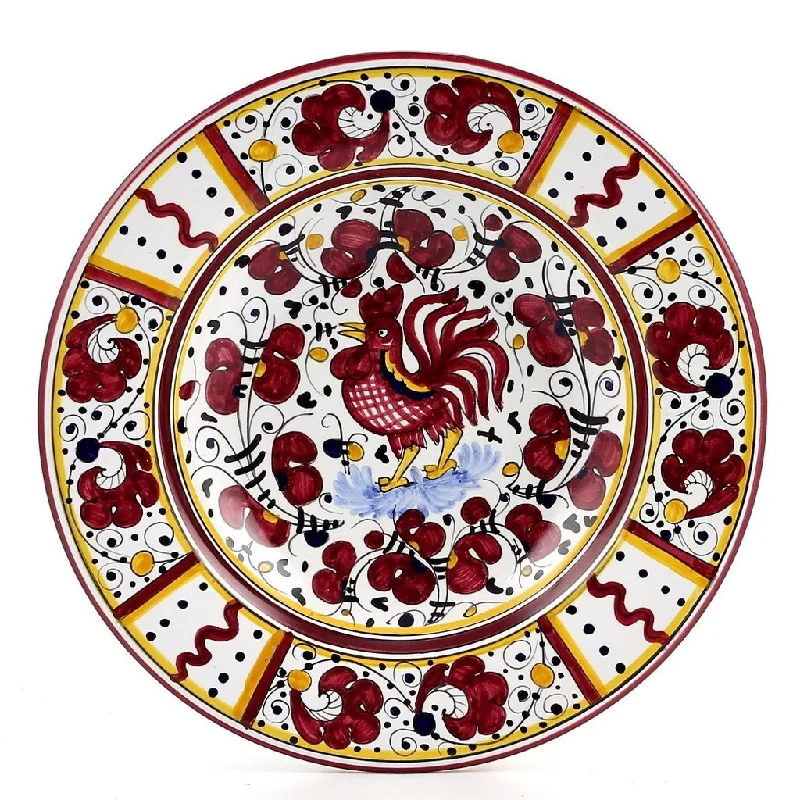 stylish bamboo dinner plates for holiday parties -ORVIETO RED ROOSTER: Dinner Plate