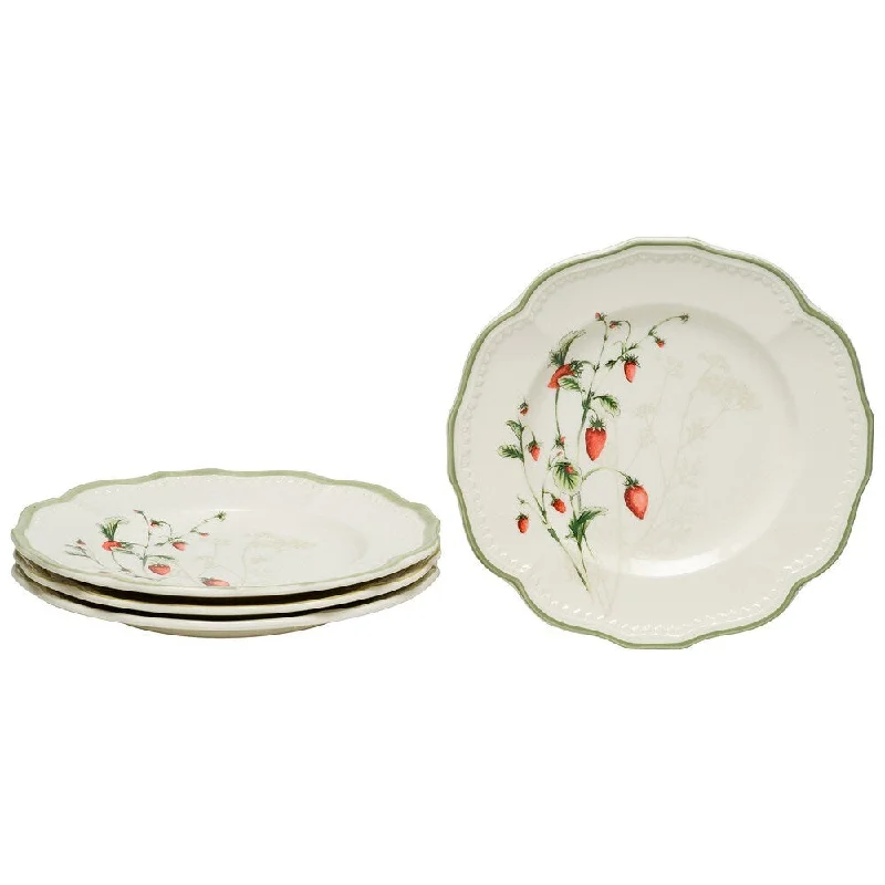 luxury porcelain bowls for catering events -Red Vanilla Classic Strawberry 8.5-inch Salad Plates (Set of 4)