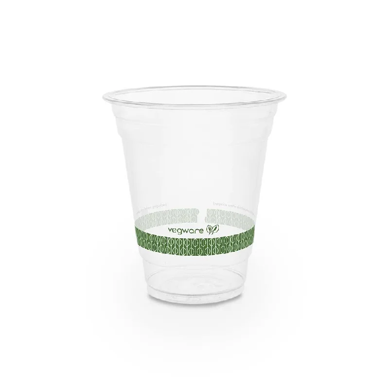 customizable coffee mug for gifts -12oz (360ml) Premium PLA Cold Cup - Clear/Green Leaf - 96 Series