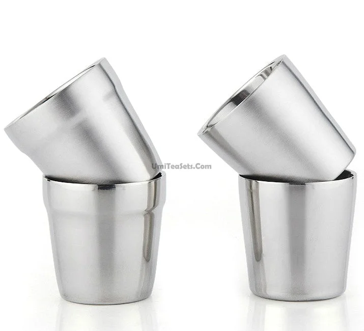 premium ceramic coffee cup -(Set of Four) Double Wall Stainless Steel Cup