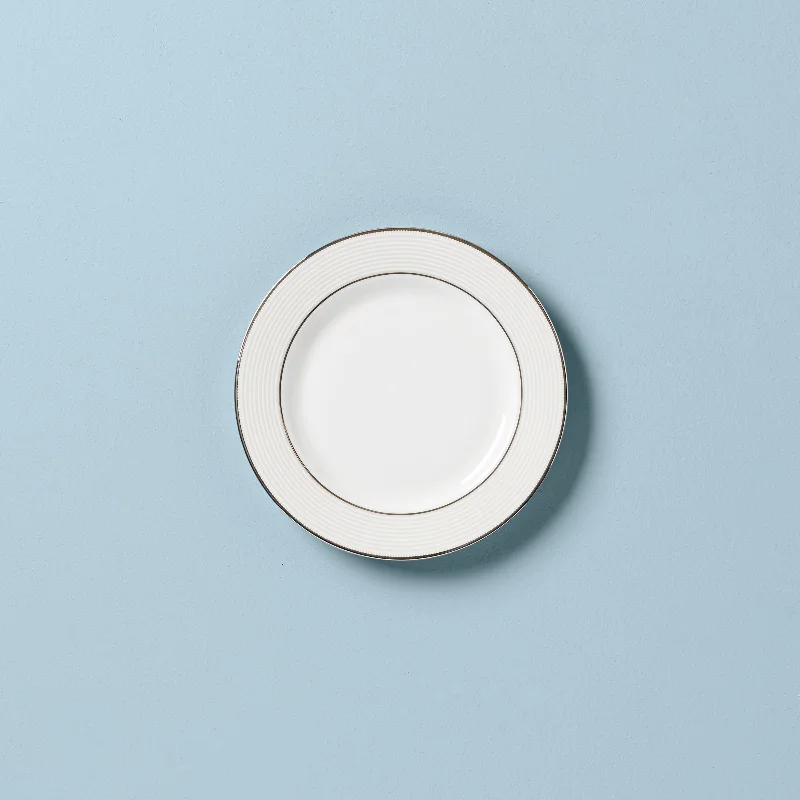 high-quality porcelain serving trays for events -Opal Innocence Stripe™ Bread Plate