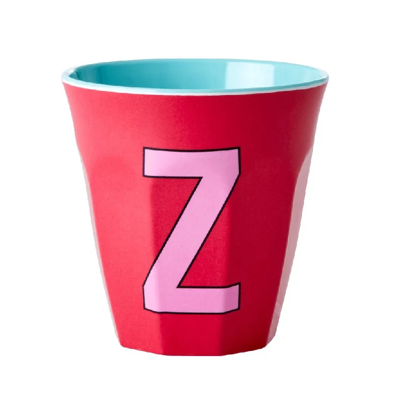 portable tea cup -Rice DK Melamine Cup with The Letter Z - Red Kiss - Two Tone - Medium