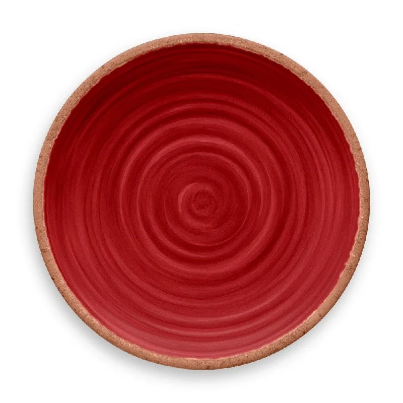 luxury bamboo dinnerware for special occasions -Rustic Swirl Dinner Plate Red