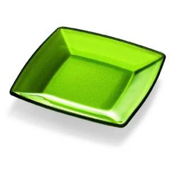 reusable bamboo bowls for catering events -Majestic Gifts Green Glass 9.1-inch x 9.1-inch Plate