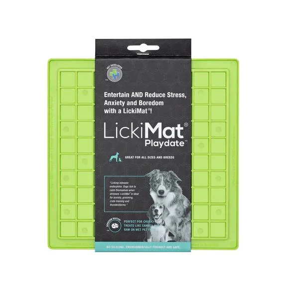 premium porcelain serving bowls for BBQs -LickiMat Playdate Slow Feeder Mat for Dogs Green