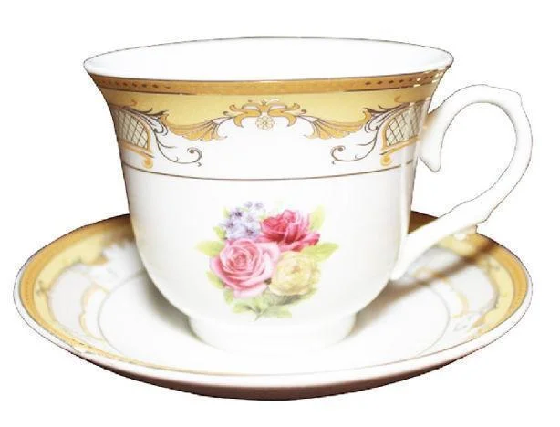 cool coffee cup for dad -Gold Romantic Rose Bulk Discount Tea Cups- Set of 6 - Limited Supply!