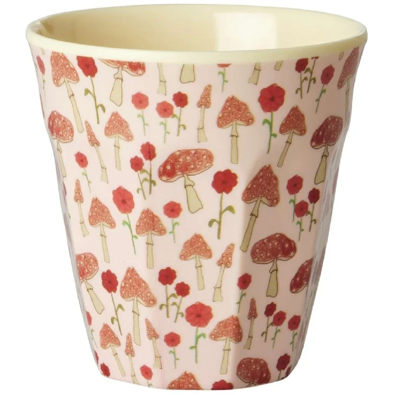 tea mug with lid -Rice DK Melamine Cup with Pink Happy Forest Print - Medium - 250 ml