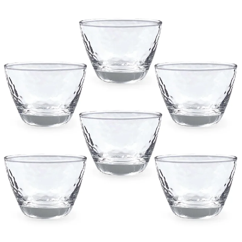 cold beverage travel mug -Textured Glass Sake Cup 2.5 fl oz (Set of 6)