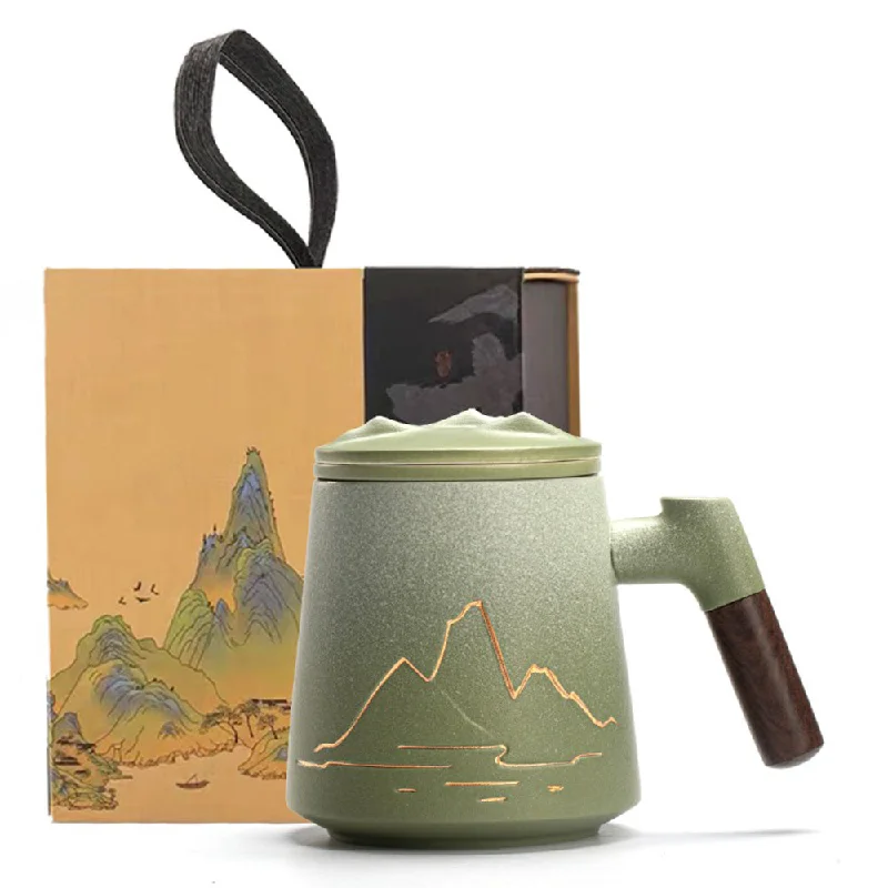 cool coffee cup for dad -Thousand Miles of Rivers and Mountains Tea Cup