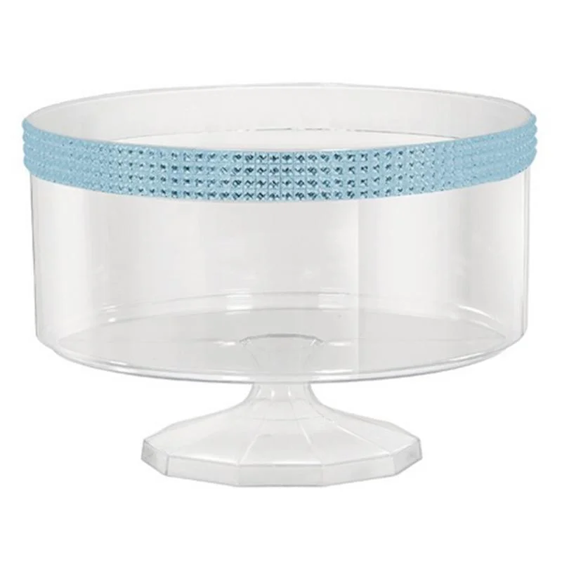 stylish porcelain plates for catering events -Trifle Container With Gems Small - Blue