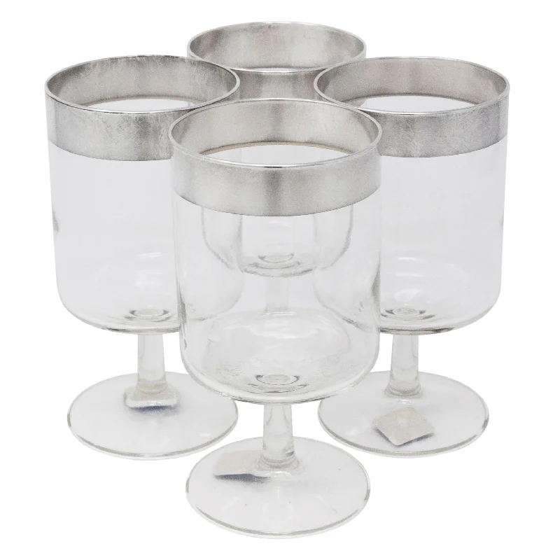 premium porcelain serving trays for fine dining -Sterling Silver Band Goblets