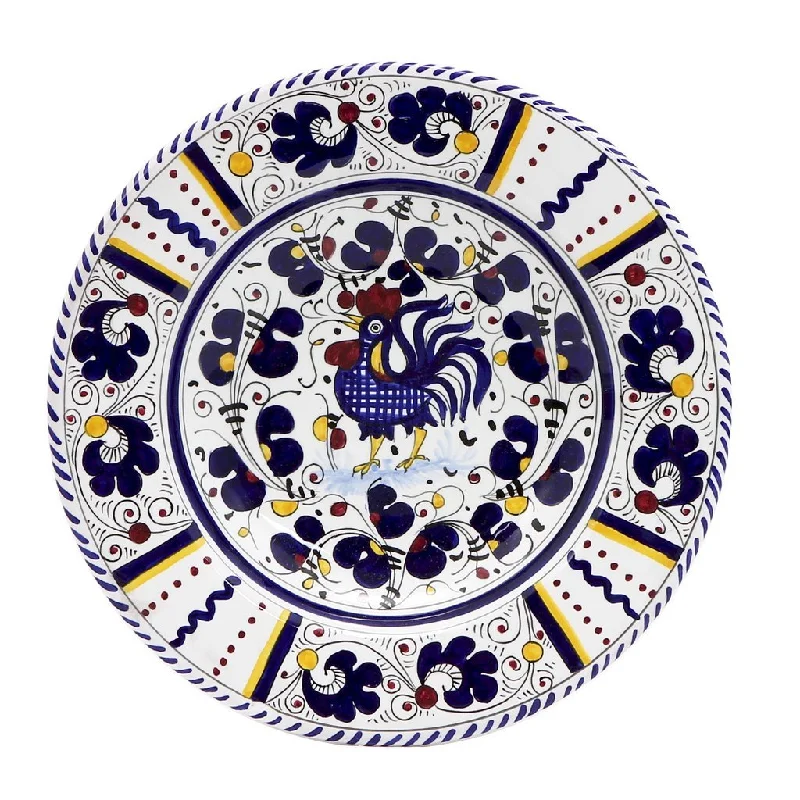 high-quality porcelain plates for catering services -ORVIETO BLUE ROOSTER: Salad Plate