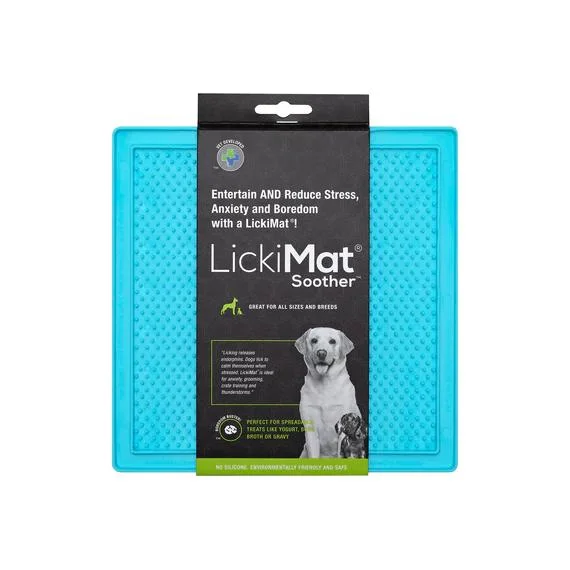 eco-friendly bamboo bowls for outdoor picnics -LickiMat Soother Slow Feeder Mat for Dogs Turquoise