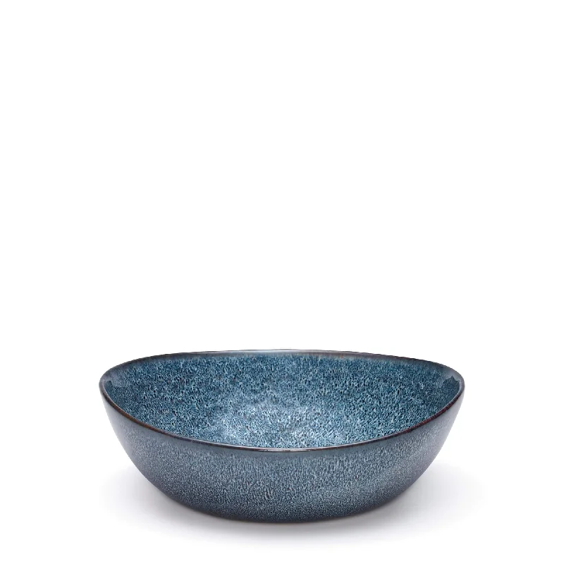 modern porcelain bowls for serving salads -Nomad Pasta Bowl 20 x 6.5cm - Blue Dappled