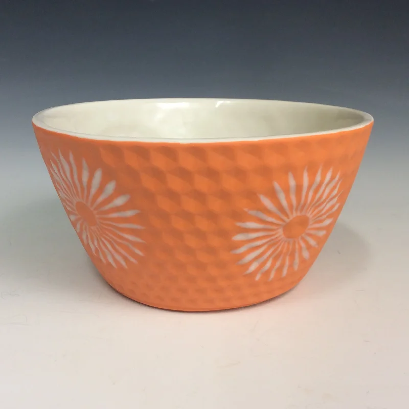 premium porcelain serving bowls for BBQs -Kelly Justice GJK1215 Orange Bowl #215