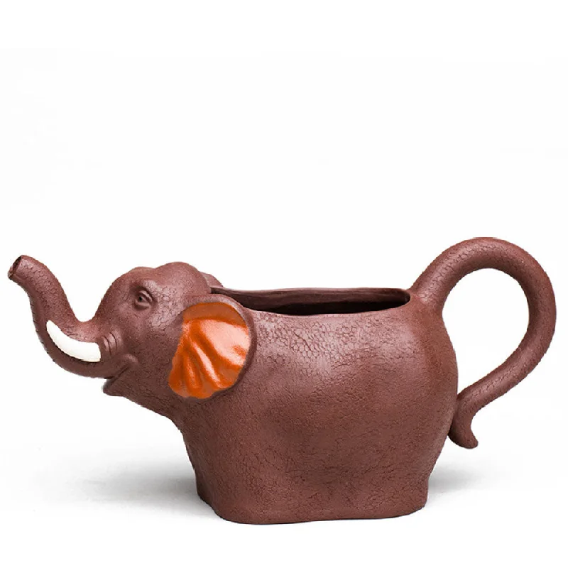 best coffee mug for gifts -Yixing Clay Elephant Fair Cup With Tea Cup