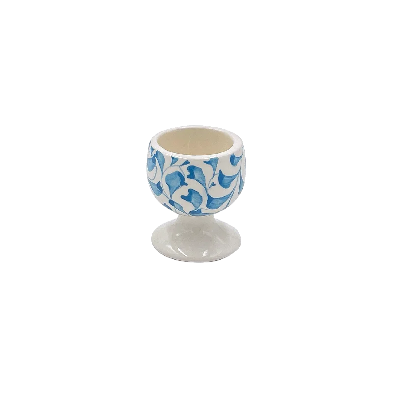 warm insulated coffee mug -Light Blue Scroll Egg Cup