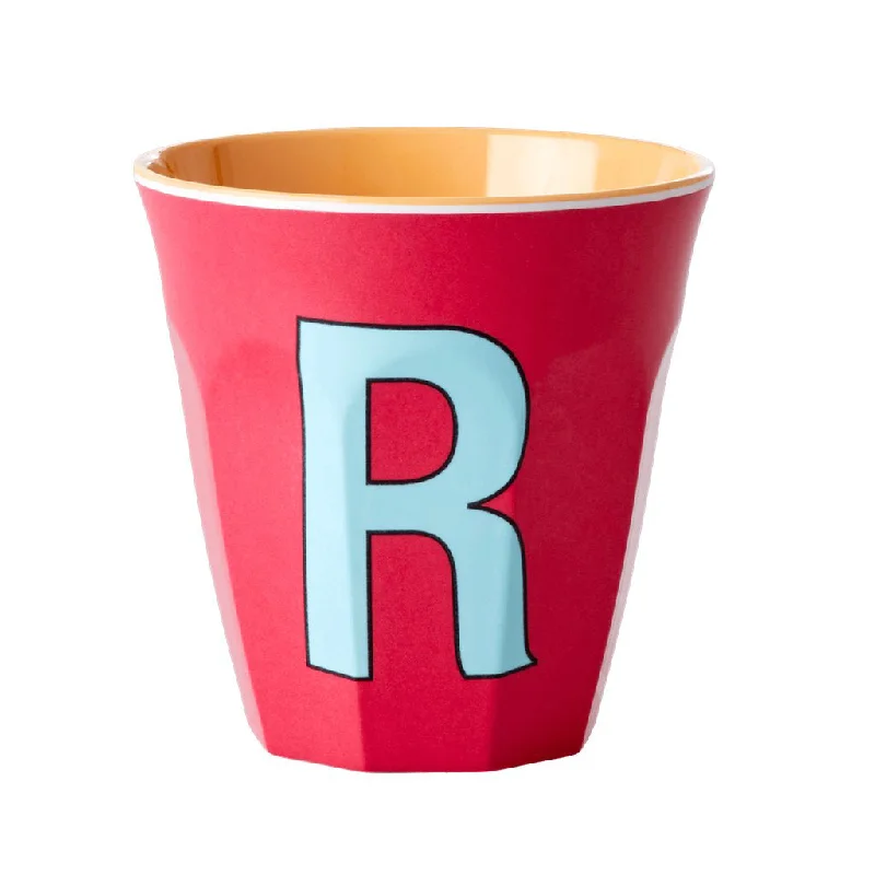 cool coffee cup for dad -Rice DK Melamine Cup with The Letter R - Red Kiss - Two Tone - Medium