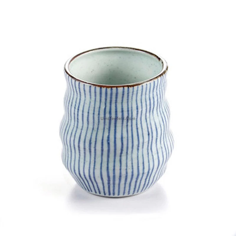 heat-resistant tea cup -Japanese Tea Hagi Cup With Stripes