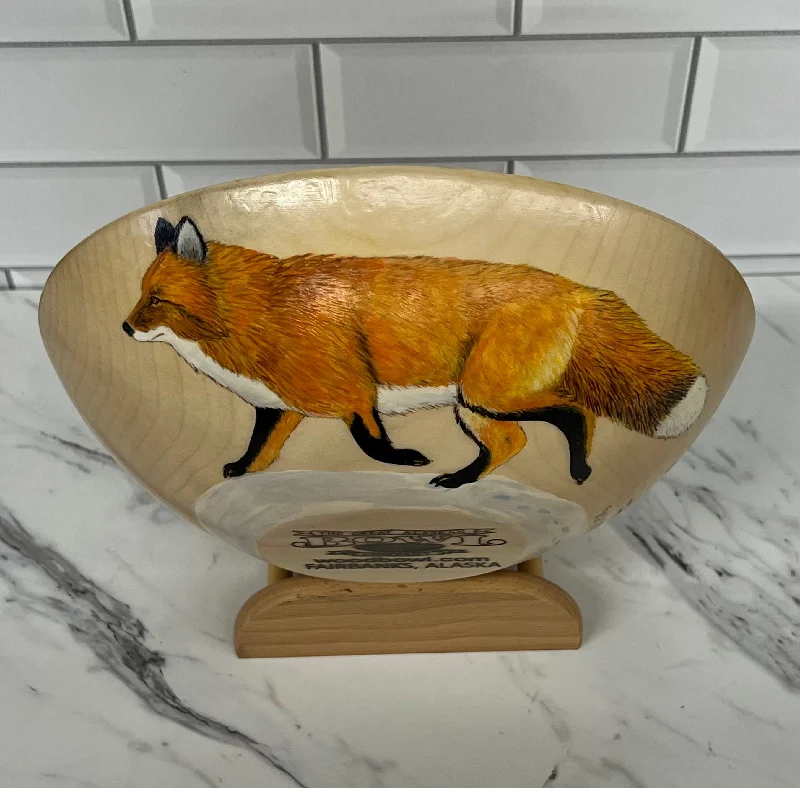 premium porcelain serving dishes for daily meals -The Fox and the Hare Art Bowl