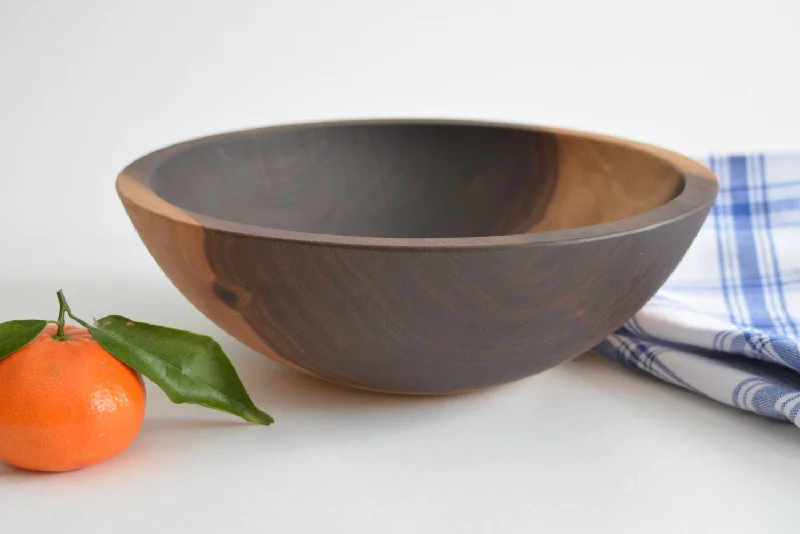 elegant bamboo flatware for fine dining -Walnut Wood Salad Bowl 15" (Serves 8) Free Shipping