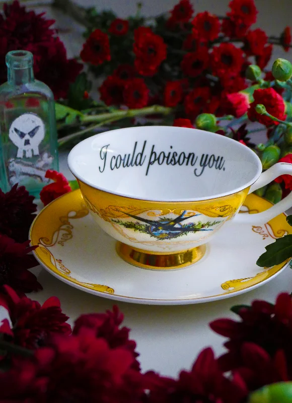 customizable coffee mug for gifts -Yellow Havisham Bird Insult cup: I could poison you