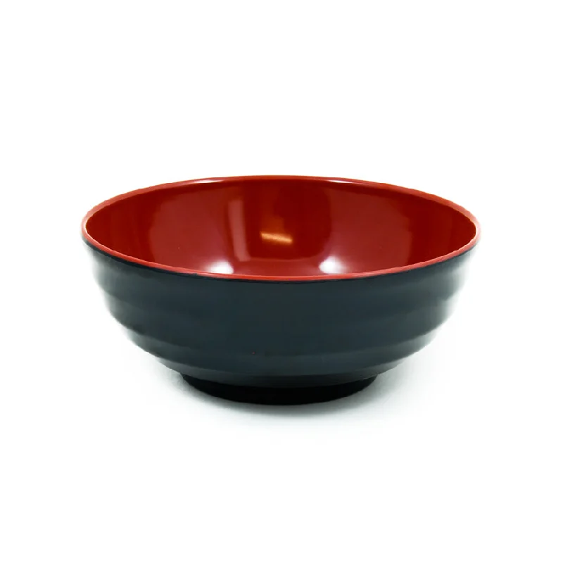 luxury porcelain bowls for serving soups -Melamine Red & Black Ramen Bowl, 19.5cm