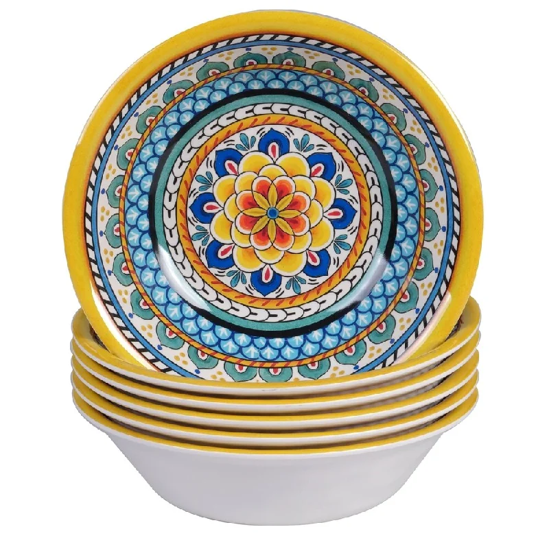 luxury bamboo bowls for family picnics -Certified International Portofino 7.5-inch Melamine All Purpose Bowl (Set of 6)