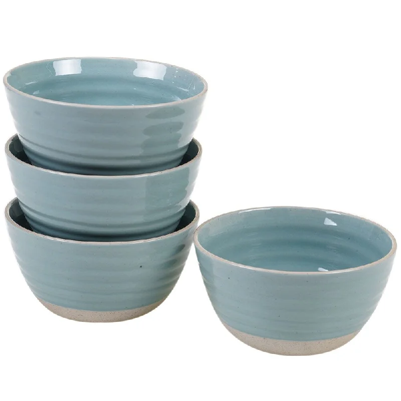 premium porcelain dinner plates for outdoor events -Certified International Artisan Teal 6-inch Ice Cream Bowls (Set of 4)