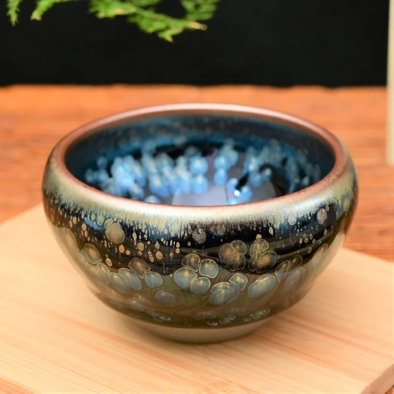 heat-resistant coffee mug -Jianzhan "Blue Plasma Orb" Stoneware Cup by Yu Qiong Qin