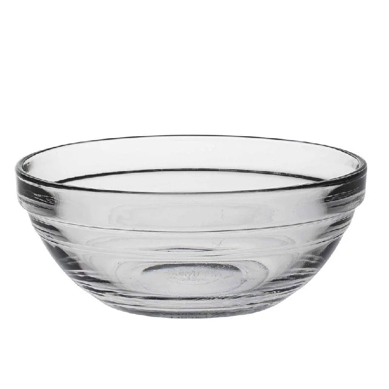 modern bamboo serving bowls for fine dining -12cm Clear Lys Glass Nesting Mixing Bowl - By Duralex