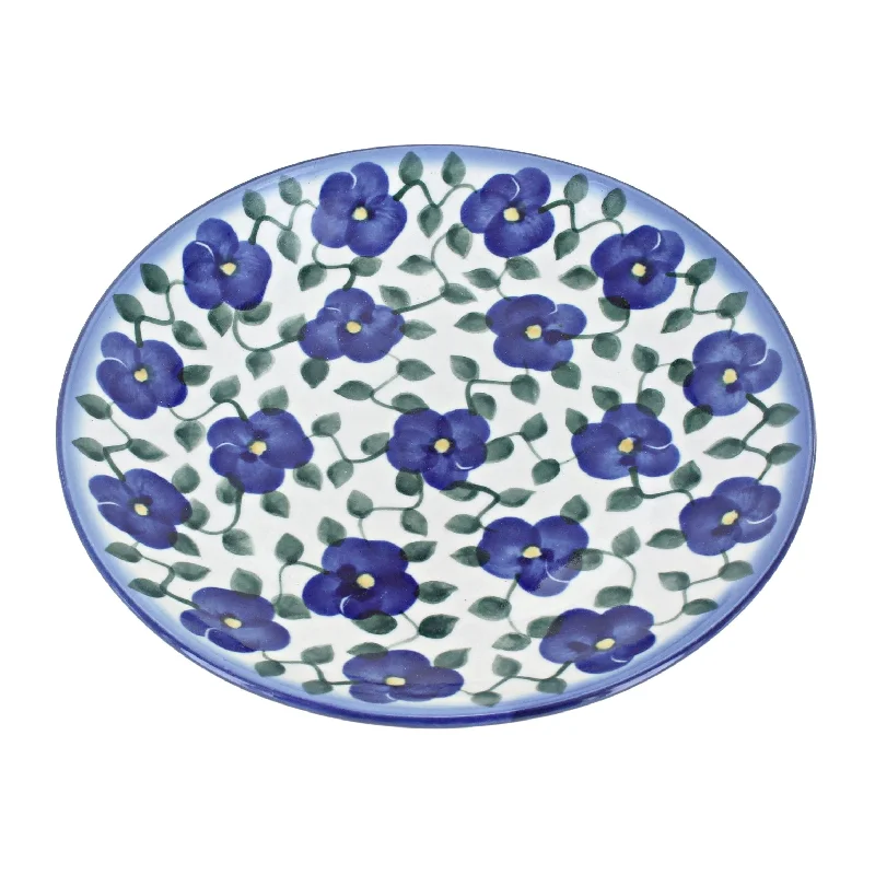 reusable bamboo bowls for catering events -Blue Rose Polish Pottery WR Unikat Dessert Plate