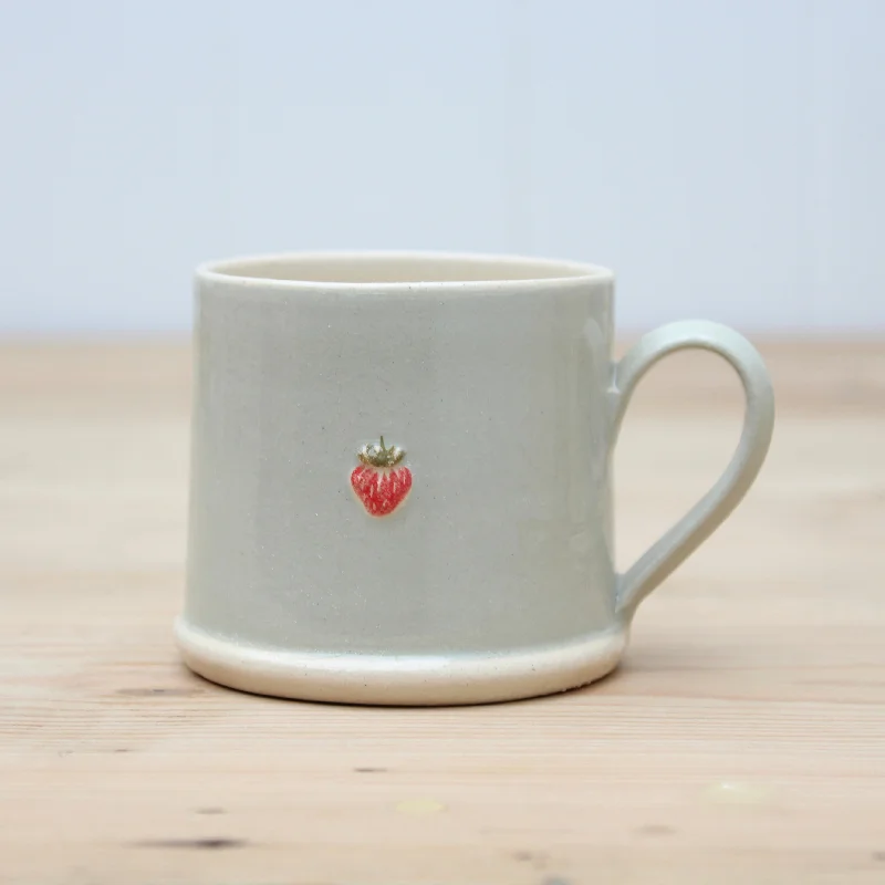 gift coffee mugs for friends -Hogben Espresso Cups - Strawberry