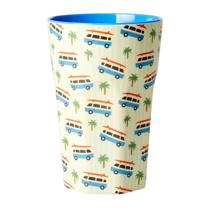 colorful coffee cup for office -Rice DK Melamine Cups with Cars Print - Two Tone - Tall