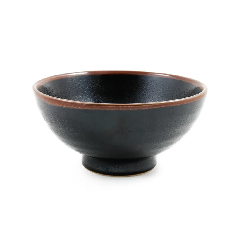 modern bamboo plates for serving salads -Black Stoneware Ramen Bowl, 19.7cm