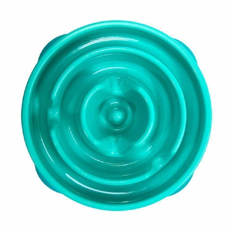 stylish bamboo serving platters for parties -Outward Hound Fun Feeder Slo-Bowl Drop Dog Bowl Mini Teal