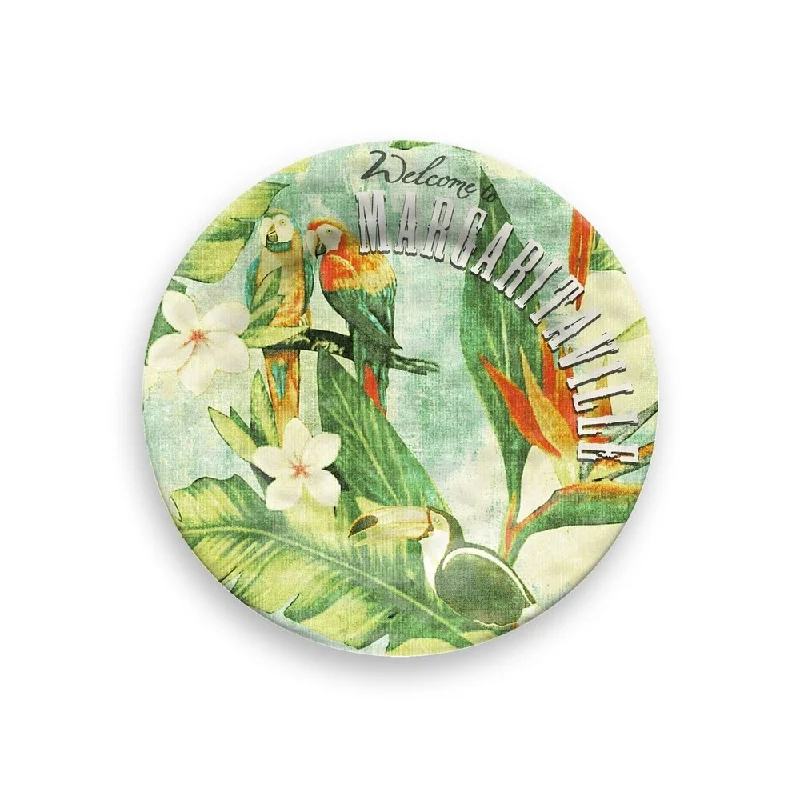 eco-friendly bamboo dinner plates for picnics -Vintage Tropical Salad Plate