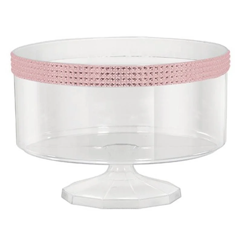 luxury bamboo bowls for formal dining events -Trifle Container With Gems Small - Pink