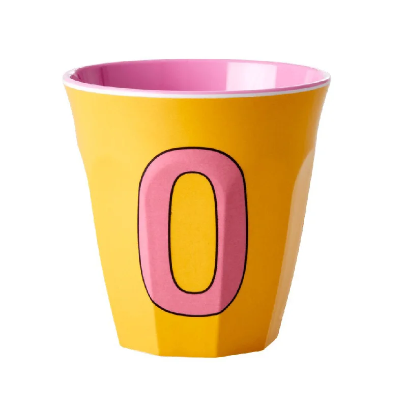 sleek tea mug -Rice DK Melamine Cup with The Letter O - Yellow - Two Tone - Medium