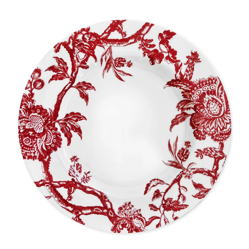 high-quality bamboo bowls for special occasions -Arcadia Crimson Rimmed Dinner Plate