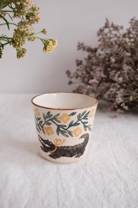 vintage coffee mug for kitchen -Nakagaki Tomoko Water Color Hand Painted Teacup  #3