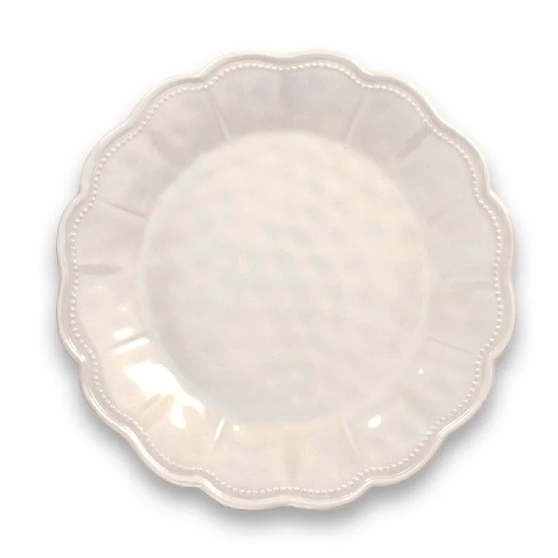 personalized porcelain serving dishes for events -Saville Scallop Oyster Luster Dinner Plate Heavy Mold