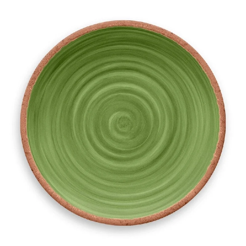 modern bamboo cutlery for formal occasions -Rustic Swirl Dinner Plate Green