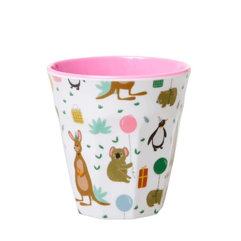 holiday-themed coffee mug -Rice DK Melamine Kids Cup with Party Animal Print - Small