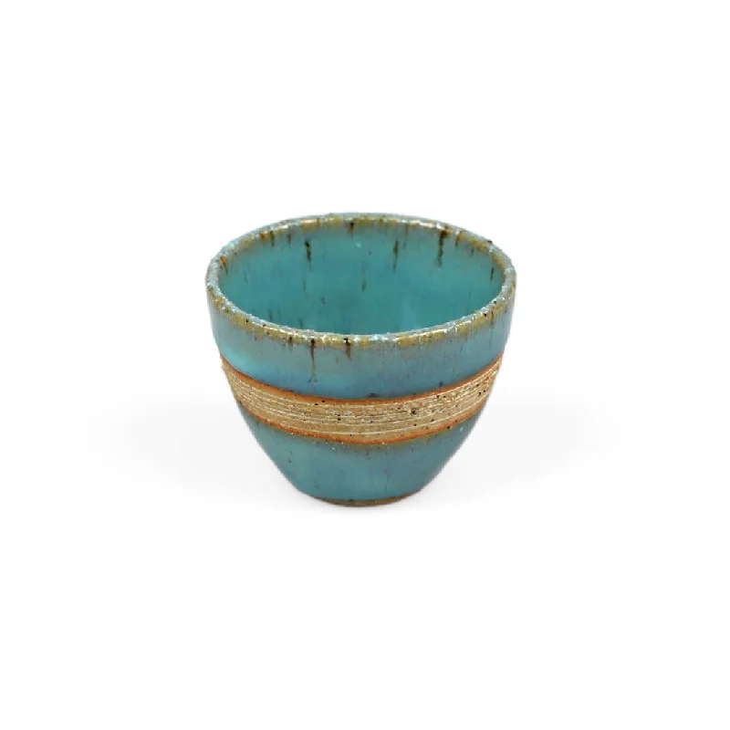 colorful tea cup set -Kinyo Turquoise Blue Ceramic Sake Cup 2 fl oz