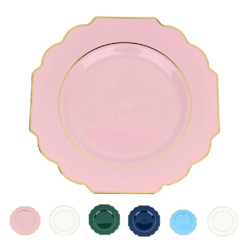 luxury porcelain dinnerware for formal occasions -10 Pcs 12 Inch Baroque Plastic Dinner Plates