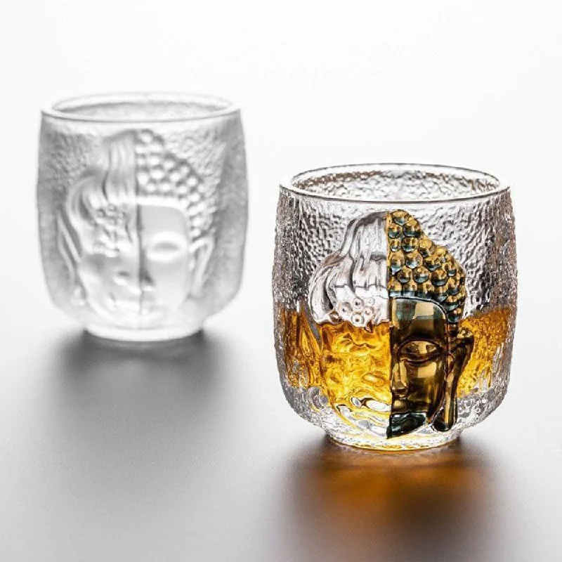 unique ceramic coffee cup -Crystal Glass Buddha Tea Cup