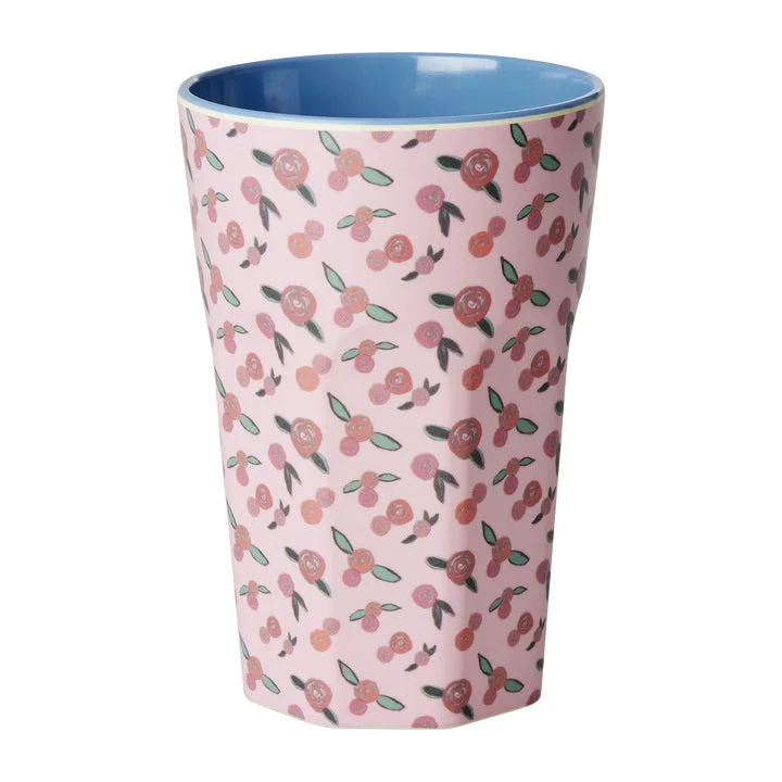 elegant ceramic tea cup -Rice DK Melamine Cup with A Rose Is A Rose Print - Tall - 400 ml