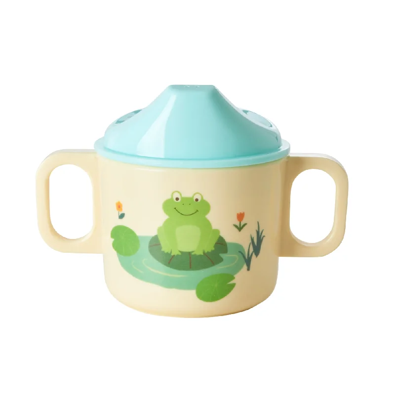 stainless steel coffee cup -Rice DK Melamine 2 Handle Baby Cup with Frog Print