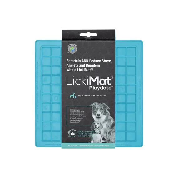 luxury bamboo serving plates for large gatherings -LickiMat Playdate Slow Feeder Mat for Dogs Turquoise^^^